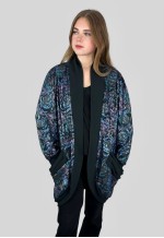 80's Gila Grunert Vintage Blue Metallic Textured Jacket