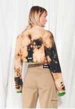 Reworked Vintage Crop Blazer Y2K Tie-dye Shacket