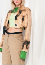 Reworked Vintage Crop Blazer Y2K Tie-dye Shacket